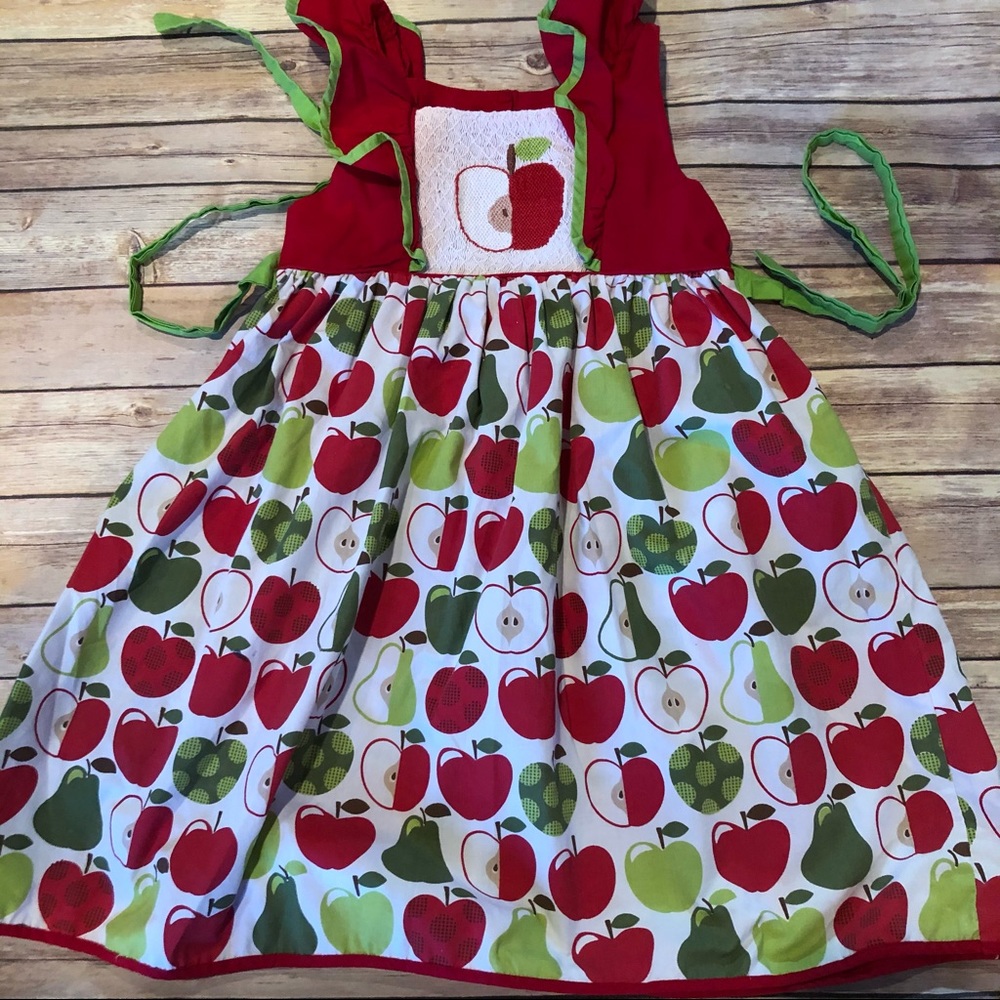 Smocked sweets apple dress